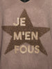 Pull "Je m'en fous" taupe