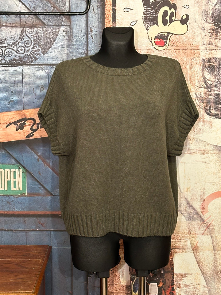 Ärmelloser Pullover & Rundhalsausschnitt khaki (38/42)