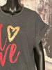 T-Shirt aus 100% Baumwolle "love" anthrazit