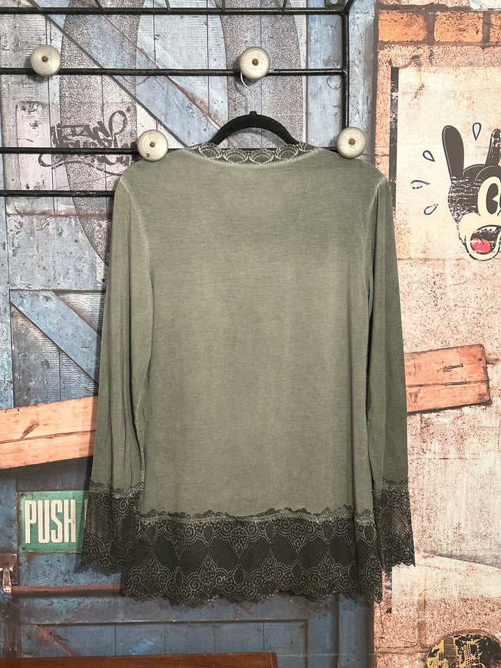 Unterziehpullover Spitze 36/42 khaki dunkel