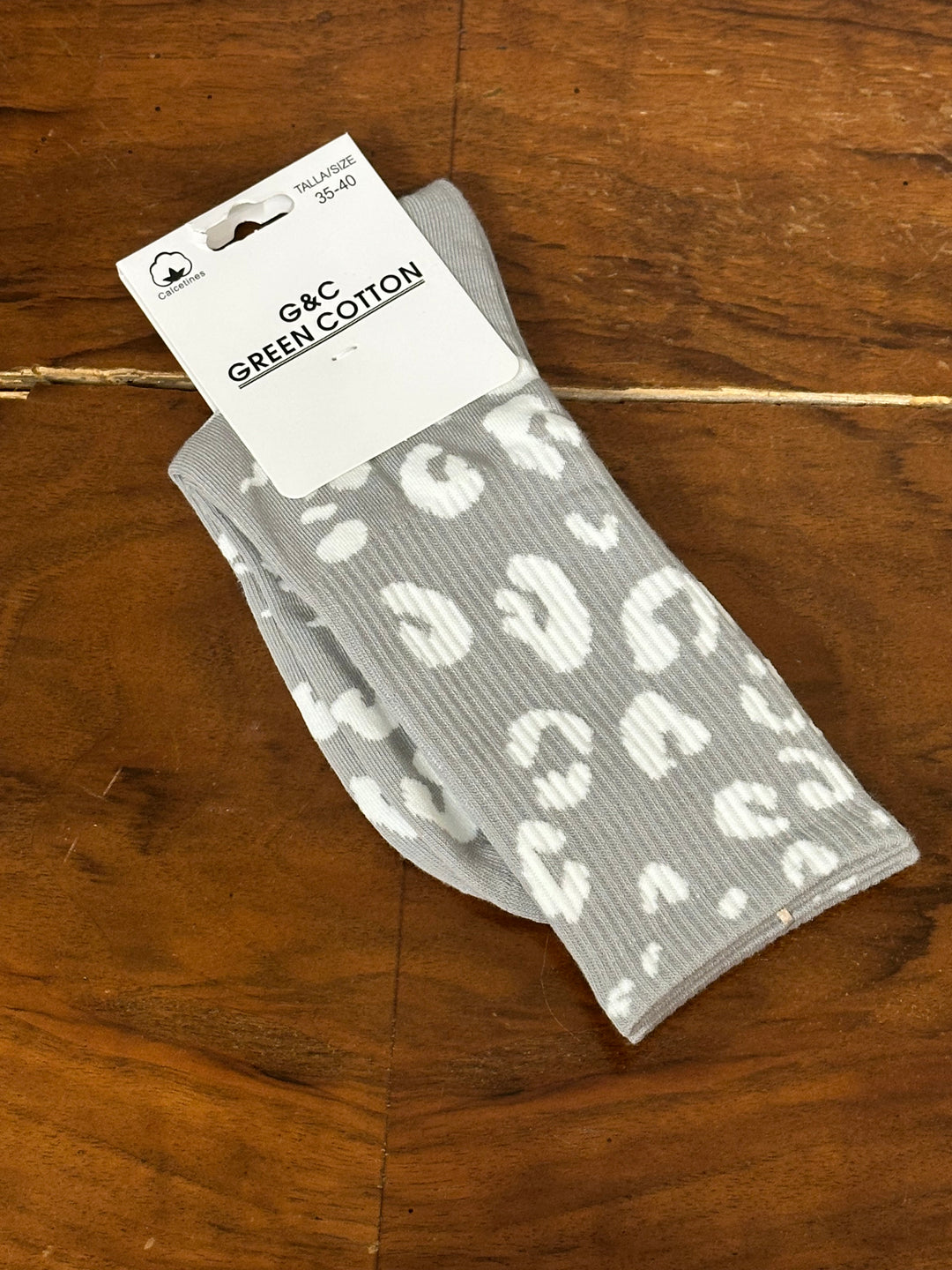 Chaussettes mi-longues en coton motif "léopard"