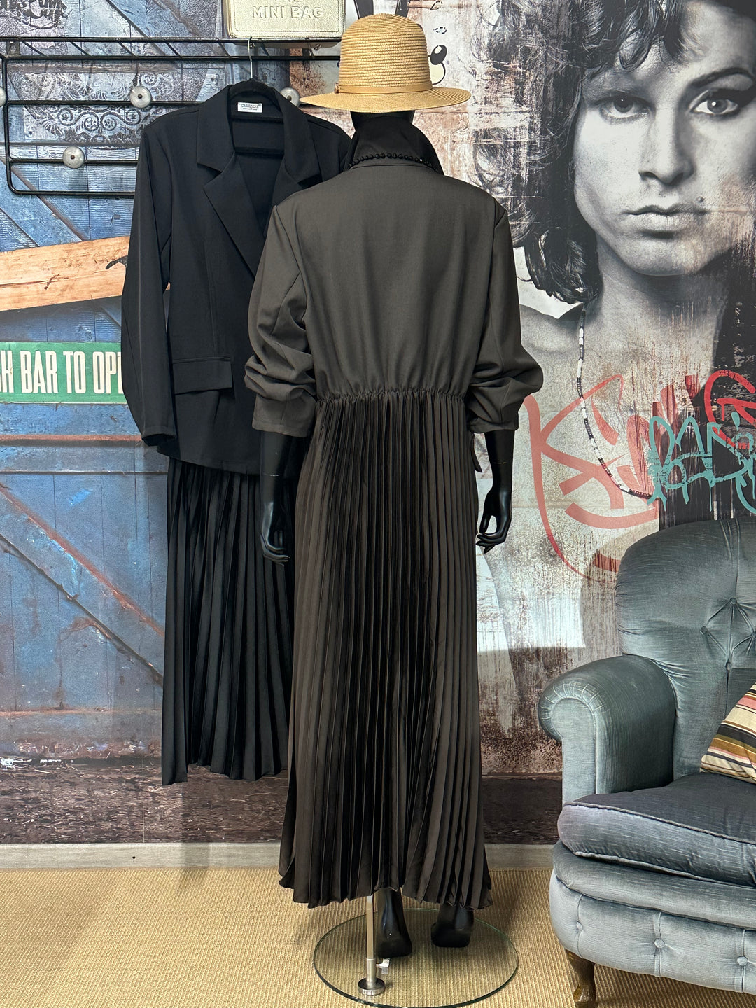 Langes Plisseekleid mit Blazer (44/48) MADE IN 🇮🇹