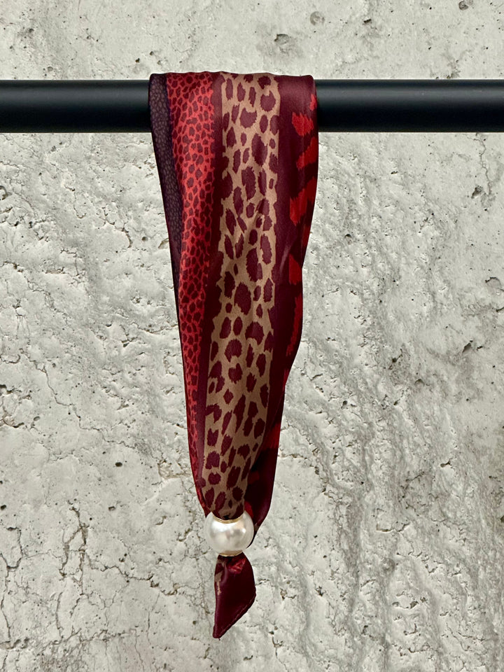 Foulard/tour de cou magnétique "Louna" motif léopard