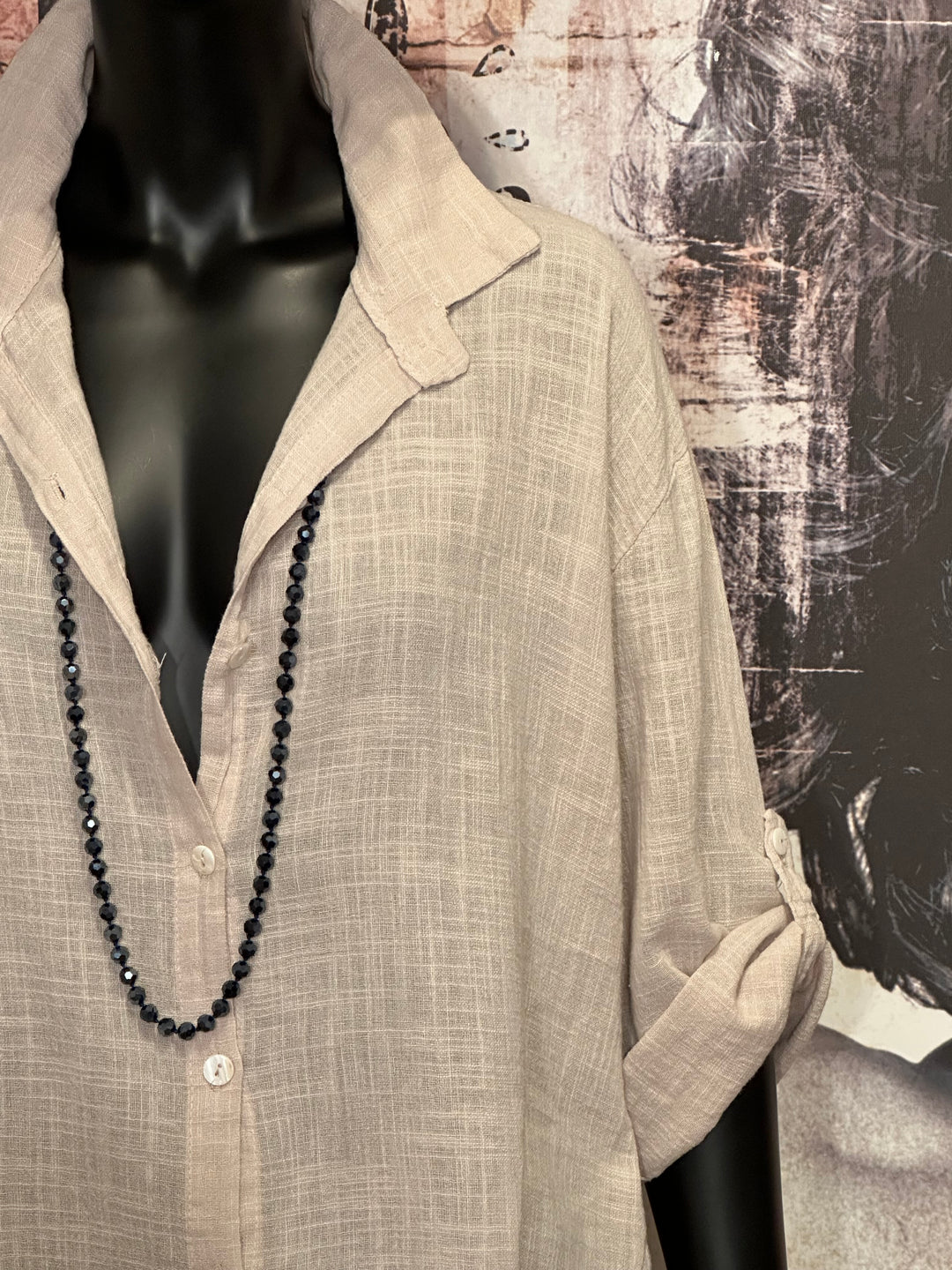 Tunika aus 100% Baumwolle in beige