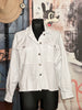 Blouson brodé blanc 100% coton