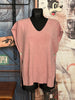 Tanktop + size V-Ausschnitt rosa Vintage