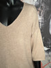 Pullover mit 3/4-Ärmeln und V-Ausschnitt beige