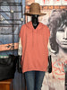 Sweat à capuche + size manches courtes rose vintage