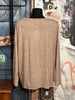 Pullover mit V-Ausschnitt Spitze + SIZE beige