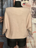 Kurzer Pullover mit Cache-Coeur in Beige