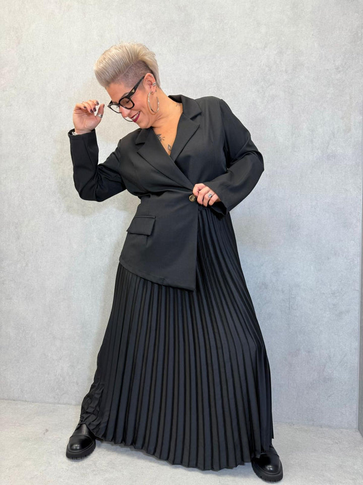 Langes Plisseekleid mit Blazer (44/48) MADE IN 🇮🇹