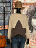 Melierter Strickpullover "Etoile" Beige & Anthrazit