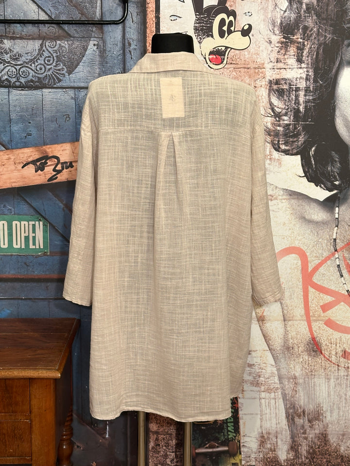 Tunika aus 100% Baumwolle in beige