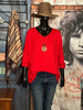 Pull collier + SIZE rouge