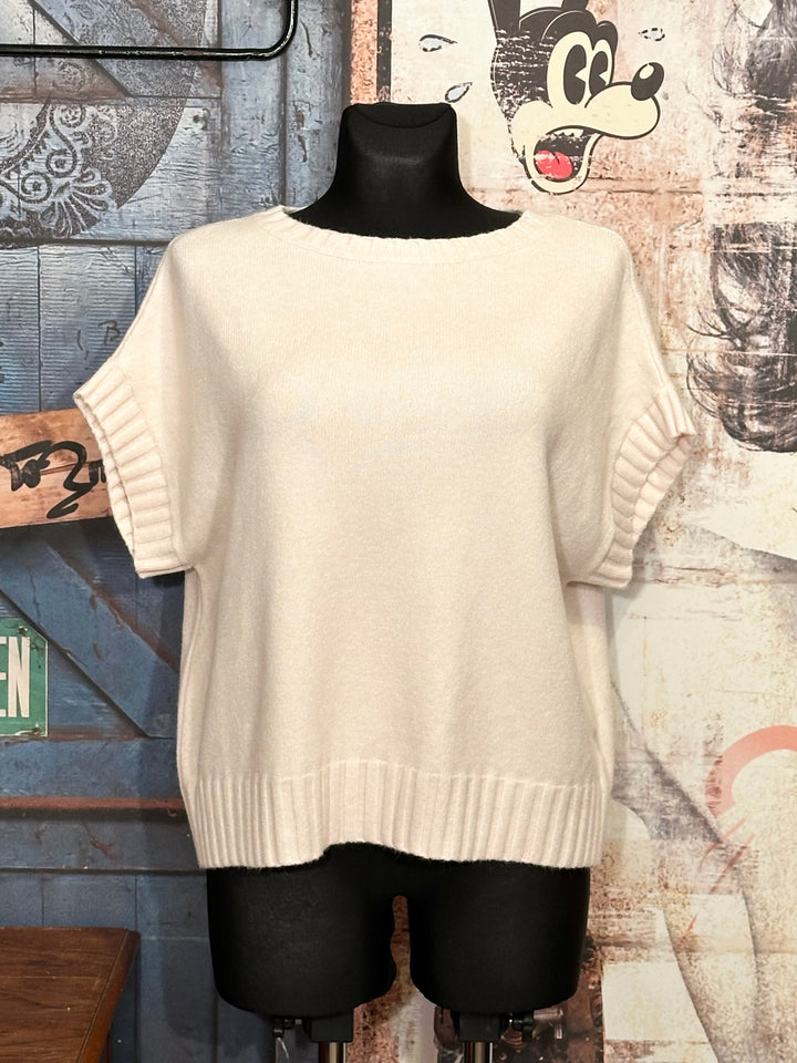 Ärmelloser Pullover & Rundhalsausschnitt ecru (38/42)