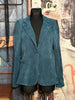 Blazer aus Samt in Entenblau