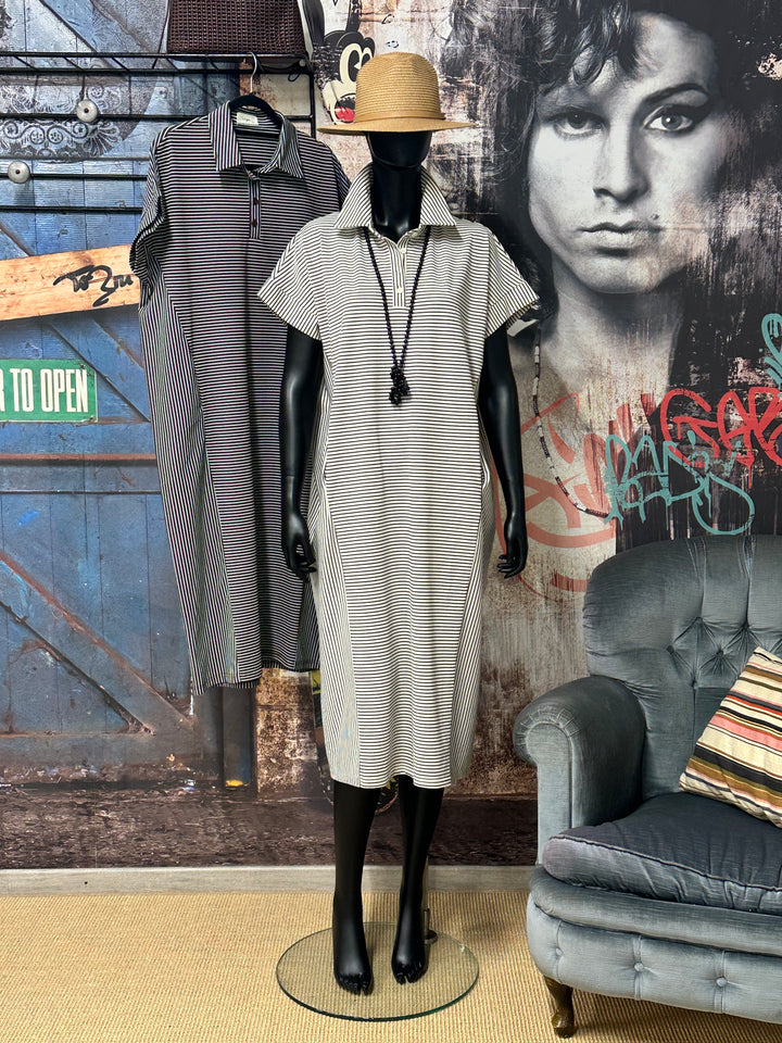 Oversize-Polo-Kleid mit Streifen (38/44)