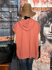 Sweat + SIZE sans manches 100% coton rose vintage