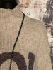 Melierter Strickpullover "Amour" beige & anthrazit