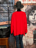 Oversize-Pullover + SIZE V-Ausschnitt rot