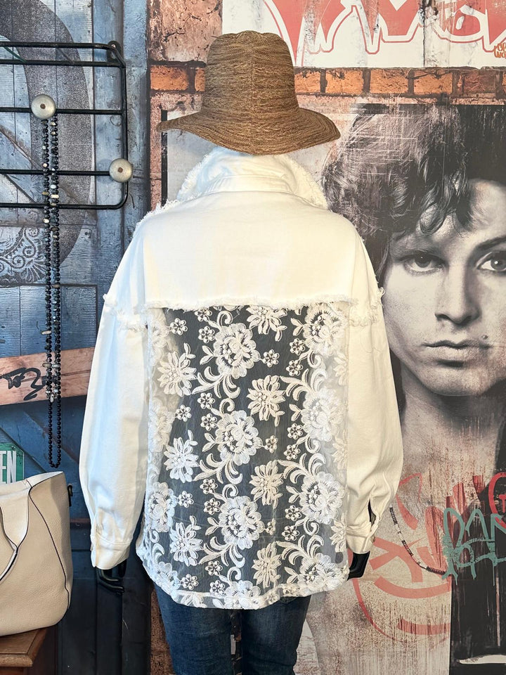 Bestickte Jacke/besticktes Hemd ecru