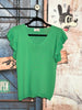 T-shirt manches froufrou vert italien