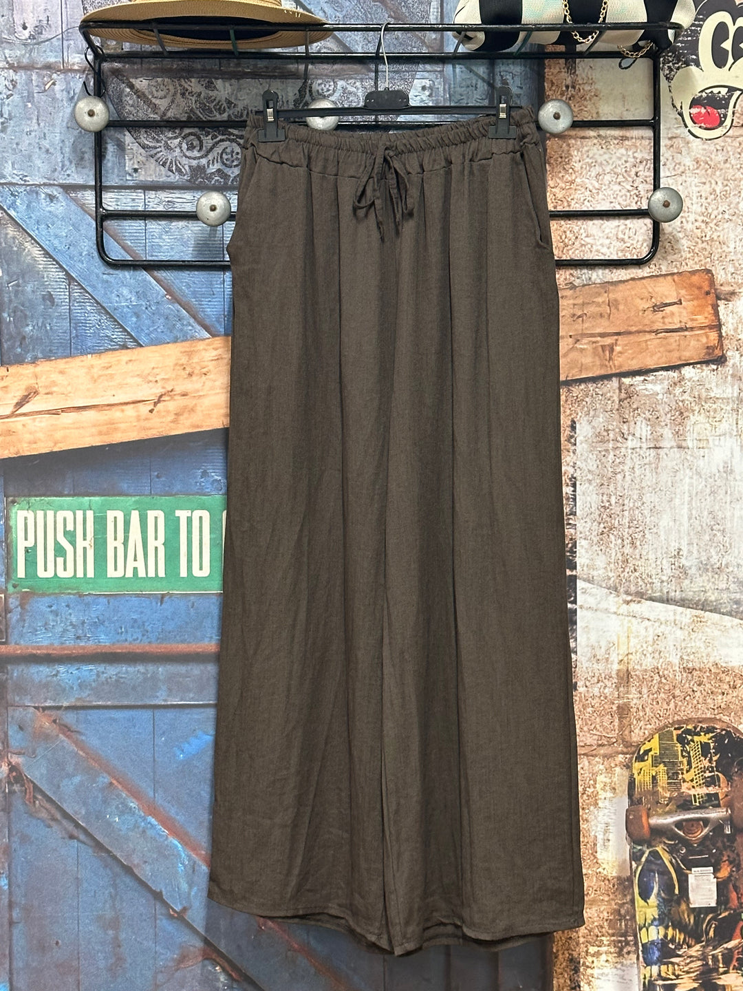 Pantalon "Timéo" taille élastique viscose &amp; lin (42/46) MADE IN ITALY