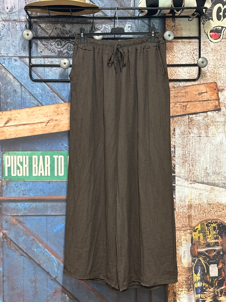 Pantalon "Timéo" taille élastique viscose &amp; lin (42/46) MADE IN ITALY