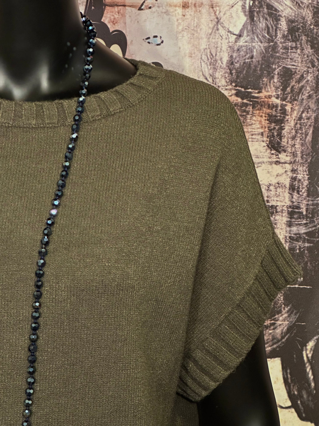 Ärmelloser Pullover & Rundhalsausschnitt khaki (38/42)