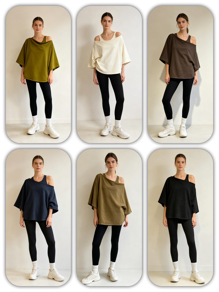 Pull uni "Elise" col bateau &amp; manches kimono  (38/42) MADE IN ITALY