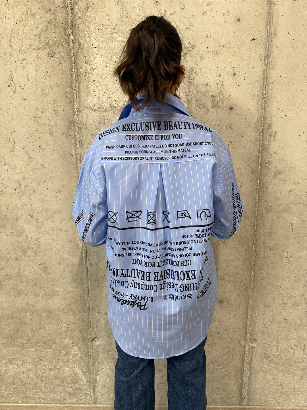 Chemisier "Prettygirl" Bleu & blanc (36/38) 100% coton MADE IN FRANCE