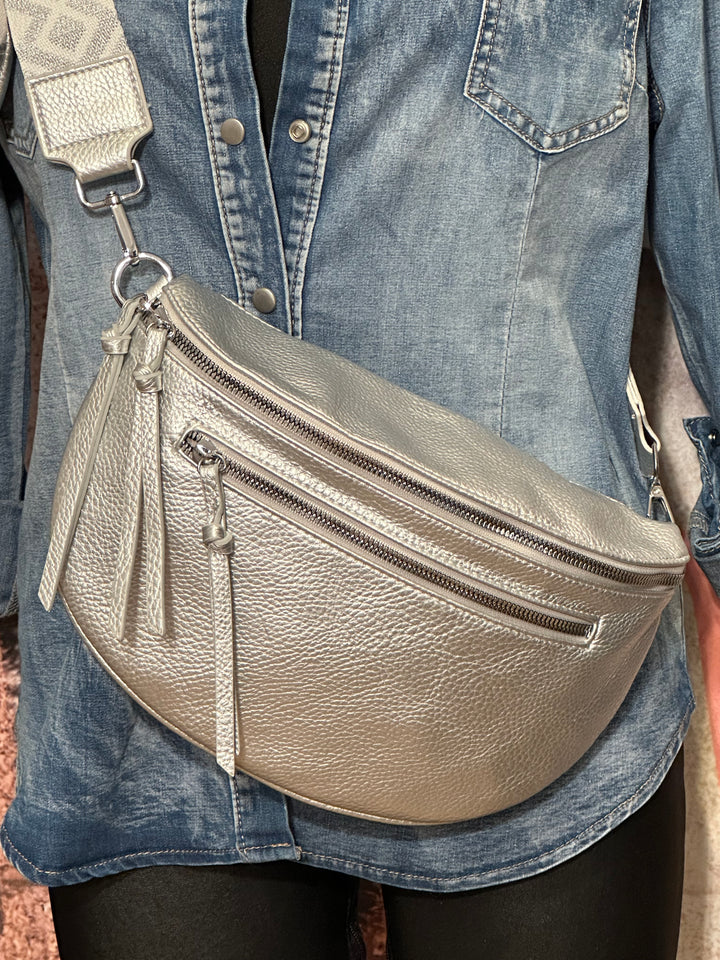 Sac banane bandoulière silver