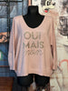 Pull tout doux " Oui mais non" rose vintage