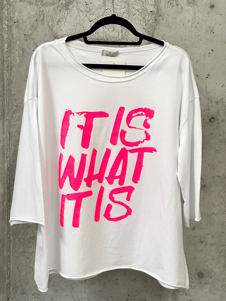 Oversize-T-Shirt „IT IS WHAT IT IS” (40/44) MADE IN ITALY
