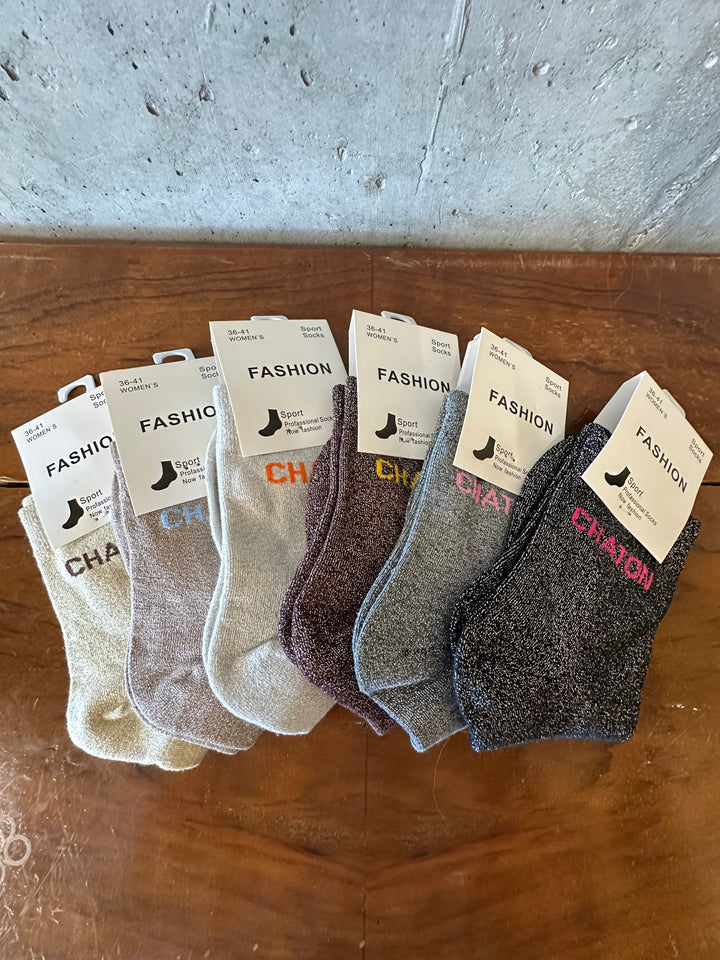 Chaussettes pailletées "CHATON"