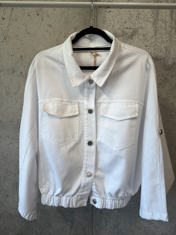 Kurze Oversize-Jacke aus 97 % Baumwolle (36/42) Hergestellt in Italien