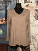 Pull col V lurex camel