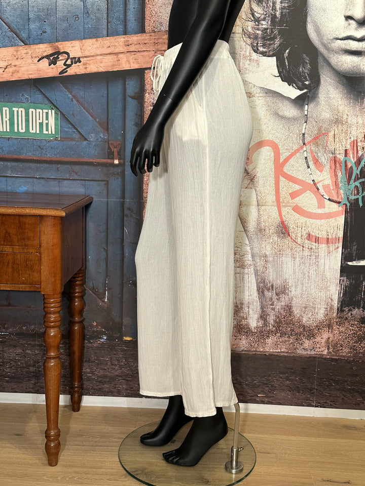 Pantalon léger 100% viscose taille élastique écru
