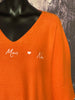 Kurzer Pullover + SIZE Kurzarm "ja aber nein" orange