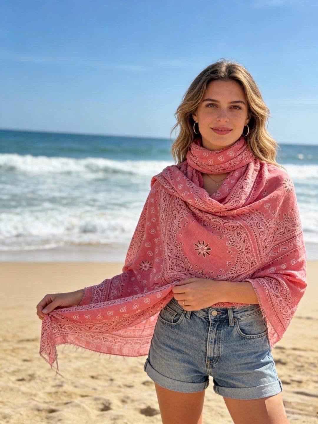 Quadratisches Halstuch mit „Bandana“-Muster, MADE IN ITALY