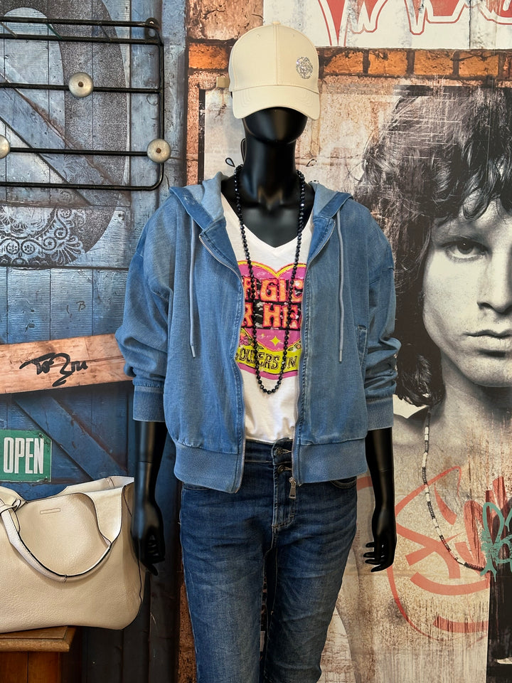 Kapuzenjacke aus Jeansstoff