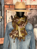 Foulard coloré tons kaki, champagne & marron 100% coton