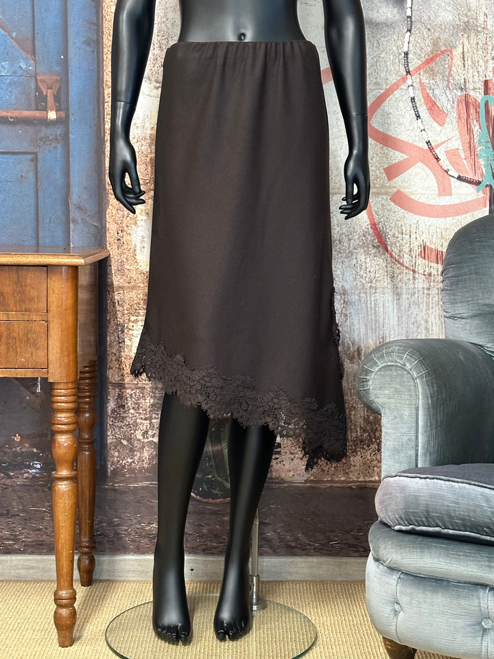 Einfarbiger asymmetrischer Rock & Spitze (38/42) MADE IN 🇮🇹