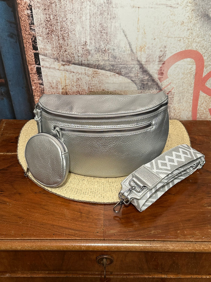 Sac banane bandoulière silver