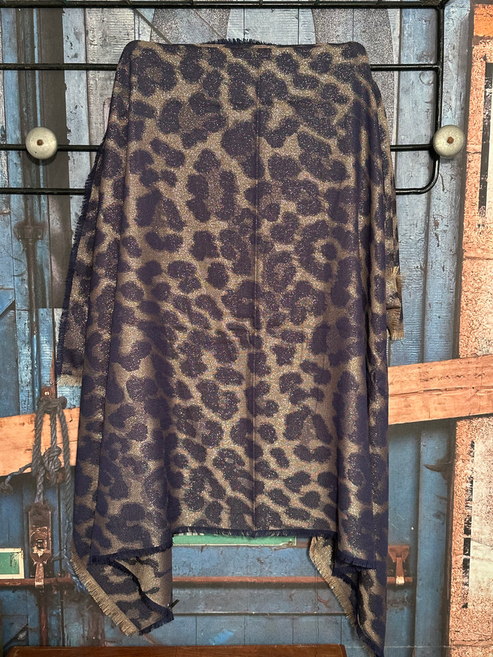 Écharpe brillante "léopard " XXL 100% viscose
