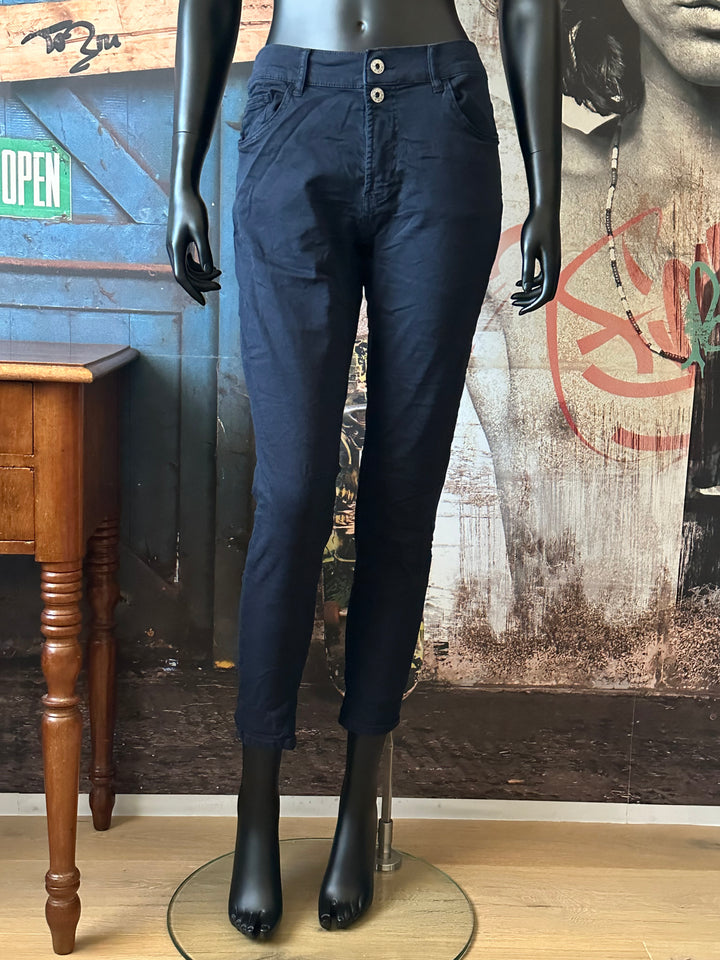 Stretch-Jeans mit elastischem Bund in Marineblau