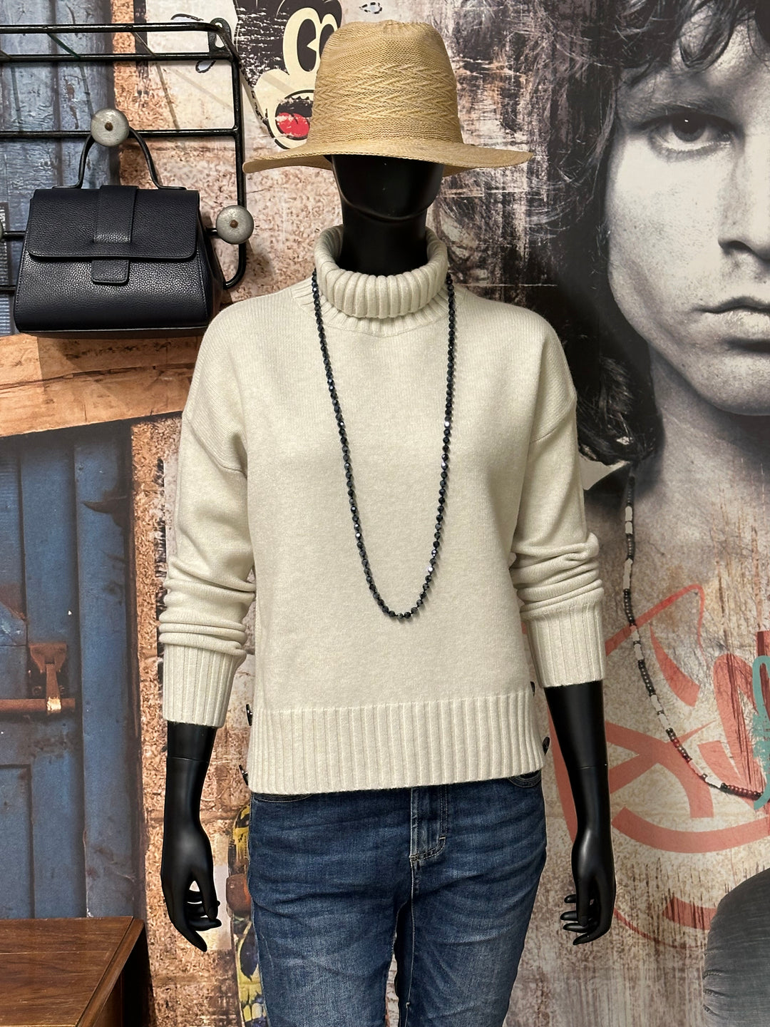 Pullover mit Schornsteinkragen & Knöpfen (36/40)