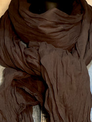 Foulard froissé uni  100% coton noir