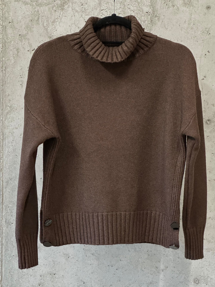 Pullover mit Schornsteinkragen & Knöpfen (36/40)