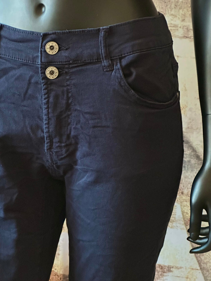 Stretch-Jeans mit elastischem Bund in Marineblau